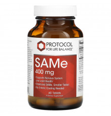 Protocol for Life Balance, SAMe, 400 mg, 60 Tablets