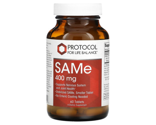 Protocol for Life Balance, SAMe, 400 mg, 60 Tablets Protocol for Life Balance, SAMe, 400 mg, 60 Tablets