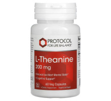 Protocol for Life Balance, L-теанин, 200 мг, 60 вегетарианских капсул