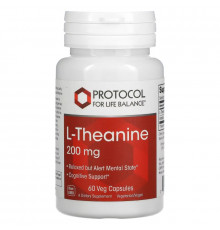 Protocol for Life Balance, L-теанин, 200 мг, 60 вегетарианских капсул