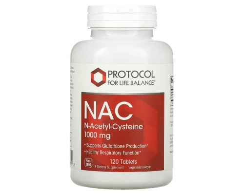 Protocol for Life Balance, NAC, 1,000 mg, 120 Tablets Protocol for Life Balance, NAC, 1,000 mg, 120 Tablets