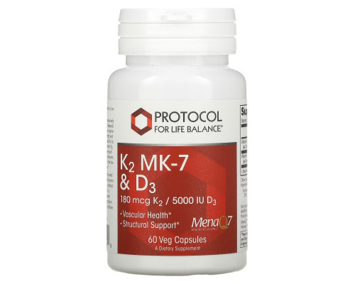 Protocol for Life Balance, K2 MK-7 & D3, 60 Veg Capsules Protocol for Life Balance, K2 MK-7 & D3, 60 Veg Capsules