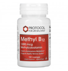 Protocol for Life Balance, Метил B12, 1000 мкг, 100 пастилок