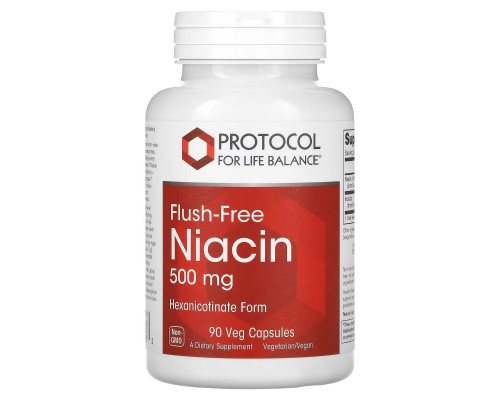 Protocol for Life Balance, Flush-Free Niacin, 500 mg, 90 Veg Capsules Protocol for Life Balance, Flush-Free Niacin, 500 mg, 90 Veg Capsules