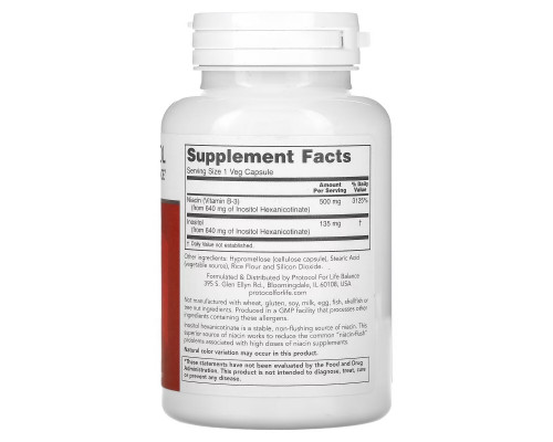 Protocol for Life Balance, Flush-Free Niacin, 500 mg, 90 Veg Capsules Protocol for Life Balance, Flush-Free Niacin, 500 mg, 90 Veg Capsules