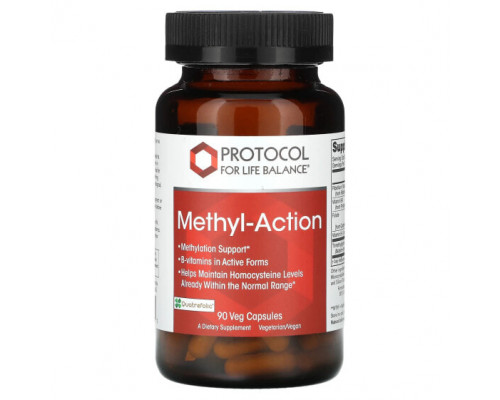 Витамины группы B Protocol for Life Balance, Methyl-Action`` 90 растительных капсул Витамины группы B Protocol for Life Balance, Methyl-Action`` 90 растительных капсул
