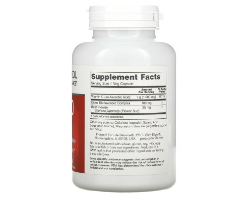 Protocol for Life Balance, C-1000 Caps with Bioflavonoids & Rutin, 120 Veg Capsules Protocol for Life Balance, C-1000 Caps with Bioflavonoids & Rutin, 120 Veg Capsules