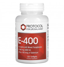 Protocol for Life Balance, E-400, 268 mg (400 IU), 120 Softgels