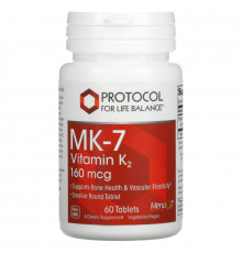 Protocol for Life Balance, MK-7 Vitamin K2, 160 mcg, 60 Tablets
