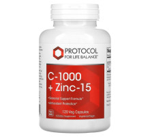 Protocol for Life Balance, C-1000 + Zinc-15, 120 Veg Capsules