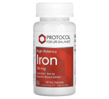 Protocol for Life Balance, Iron, High Potency, 36 mg, 90 Veg Capsules