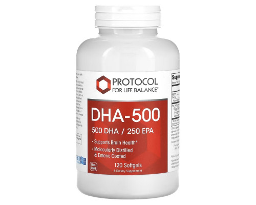 Protocol for Life Balance, DHA-500, 120 Softgels Protocol for Life Balance, DHA-500, 120 Softgels
