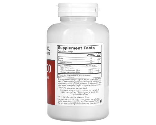 Protocol for Life Balance, DHA-500, 120 Softgels Protocol for Life Balance, DHA-500, 120 Softgels