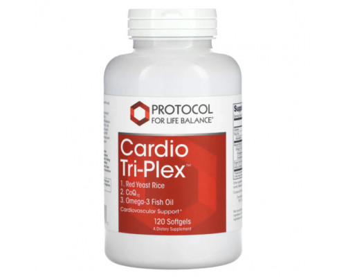 Рыбий жир и Омега 3, 6, 9 Protocol for Life Balance, Cardio Tri-Plex, 120 мягких таблеток Рыбий жир и Омега 3, 6, 9 Protocol for Life Balance, Cardio Tri-Plex, 120 мягких таблеток
