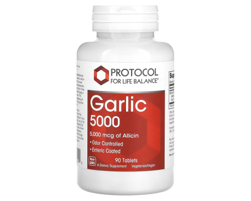 Protocol for Life Balance, Garlic 5000, 5,000 mcg, 90 Tablets Protocol for Life Balance, Garlic 5000, 5,000 mcg, 90 Tablets