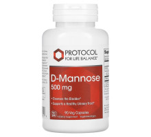 Protocol for Life Balance, D-Манноза, 500 мг , 90 вегетарианских капсул