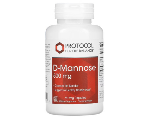 Protocol for Life Balance, D-Манноза, 500 мг , 90 вегетарианских капсул Protocol for Life Balance, D-Манноза, 500 мг , 90 вегетарианских капсул