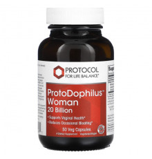 Пребиотики и пробиотики Protocol for Life Balance, ProtoDophilus Woman, 20 миллиардов, 50 растительных капсул