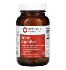 Пребиотики и пробиотики Protocol for Life Balance, Ortho Dophilus, 60 растительных капсул