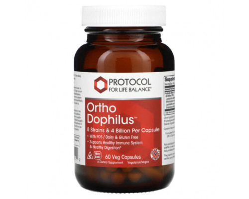 Пребиотики и пробиотики Protocol for Life Balance, Ortho Dophilus, 60 растительных капсул Пребиотики и пробиотики Protocol for Life Balance, Ortho Dophilus, 60 растительных капсул
