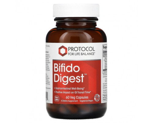 Пребиотики и пробиотики Protocol for Life Balance, Bifido Digest, 60 растительных капсул Пребиотики и пробиотики Protocol for Life Balance, Bifido Digest, 60 растительных капсул