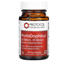 Для пищеварительной системы Protocol for Life Balance, ProtoDophilus, 25 млрд, 50 растительных капсул