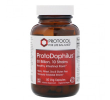 Пребиотики и пробиотики Protocol for Life Balance, ProtoDophilus, 50 млрд, 10 штаммов, 50 вегетарианских капсул
