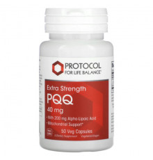 Антиоксиданты Protocol for Life Balance, PQQ, с повышенной силой действия, 40 мг, 50 растительных капсул