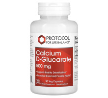 Protocol for Life Balance, Calcium D-Glucarate, 500 mg, 90 Veg Capsules