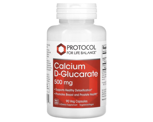 Protocol for Life Balance, Calcium D-Glucarate, 500 mg, 90 Veg Capsules Protocol for Life Balance, Calcium D-Glucarate, 500 mg, 90 Veg Capsules