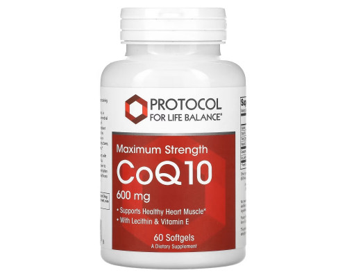 Protocol for Life Balance, CoQ10, Maximum Strength, 600 mg, 60 Softgels Protocol for Life Balance, CoQ10, Maximum Strength, 600 mg, 60 Softgels