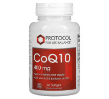 Protocol for Life Balance, CoQ10, 400 мг, 60 мягких желатиновых капсул
