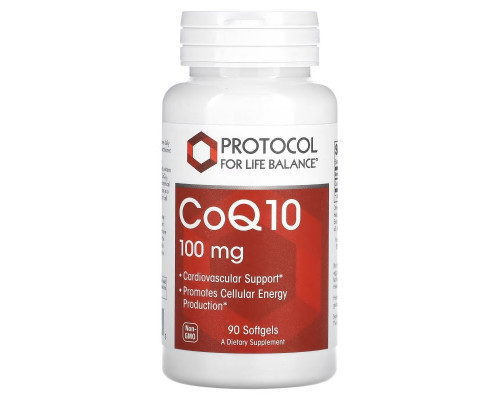 Protocol for Life Balance, CoQ10, 100 мг, 90 мягких таблеток Protocol for Life Balance, CoQ10, 100 мг, 90 мягких таблеток