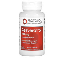 Protocol for Life Balance, Resveratrol, 200 mg, 60 Veg Capsules