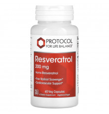 Protocol for Life Balance, Resveratrol, 200 mg, 60 Veg Capsules