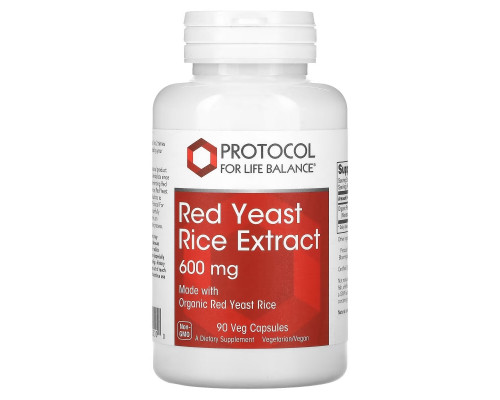 Protocol for Life Balance, Red Yeast Rice Extract, 600 mg, 90 Veg Capsules Protocol for Life Balance, Red Yeast Rice Extract, 600 mg, 90 Veg Capsules