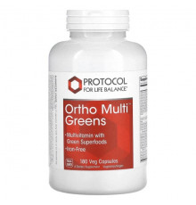 Суперфуды Protocol for Life Balance, Ortho Multi Greens, 180 растительных капсул
