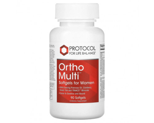 Женское здоровье Protocol for Life Balance, Ortho Multi для женщин, 90 мягких таблеток Женское здоровье Protocol for Life Balance, Ortho Multi для женщин, 90 мягких таблеток
