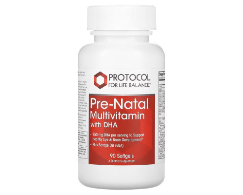 Protocol for Life Balance, Pre-Natal Multivitamin with DHA, 250 mg, 90 Softgels Protocol for Life Balance, Pre-Natal Multivitamin with DHA, 250 mg, 90 Softgels