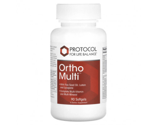 Витаминно-минеральные комплексы Protocol for Life Balance, Ortho Multi, 90 мягких таблеток Витаминно-минеральные комплексы Protocol for Life Balance, Ortho Multi, 90 мягких таблеток