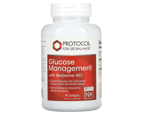 Protocol for Life Balance, Glucose Management with Berberine HCl, 90 Softgels