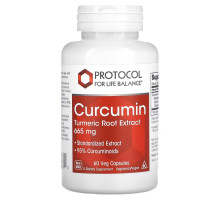 Protocol for Life Balance, Curcumin, Turmeric Root Extract, 665 mg, 60 Veg Capsules