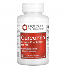 Protocol for Life Balance, Curcumin, Turmeric Root Extract, 665 mg, 60 Veg Capsules