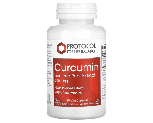 Protocol for Life Balance, Curcumin, Turmeric Root Extract, 665 mg, 60 Veg Capsules Protocol for Life Balance, Curcumin, Turmeric Root Extract, 665 mg, 60 Veg Capsules