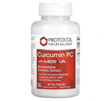 Имбирь и куркума Protocol for Life Balance, Curcumin PC with Meriva, 60 растительных капсул