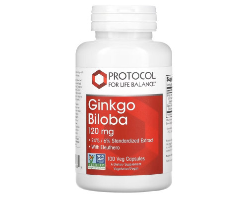Protocol for Life Balance, Ginkgo Biloba, 120 mg, 100 Veg Capsules