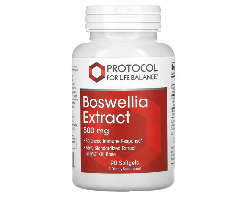Protocol for Life Balance, Boswellia Extract, 500 mg, 90 Softgels Protocol for Life Balance, Boswellia Extract, 500 mg, 90 Softgels