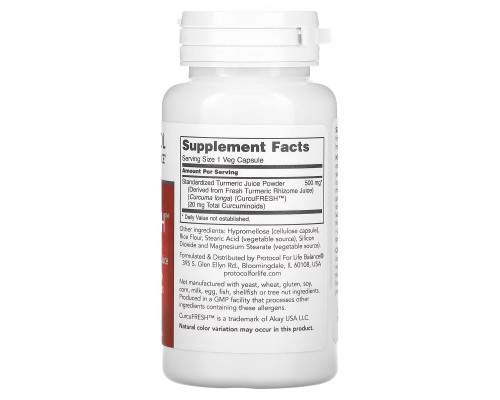 Protocol for Life Balance, CurcuFRESH, 60 Veg Capsules Protocol for Life Balance, CurcuFRESH, 60 Veg Capsules
