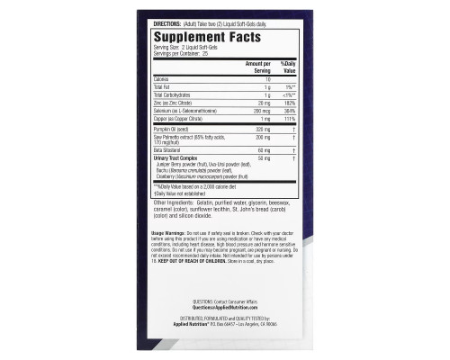 appliednutrition, Защита простаты, 50 мягких желатиновых капсул с жидкостью appliednutrition, Защита простаты, 50 мягких желатиновых капсул с жидкостью