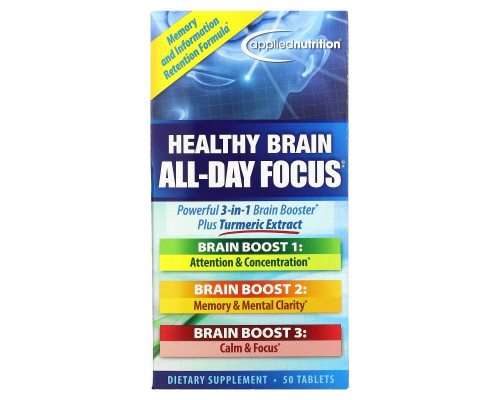 appliednutrition, Healthy Brain All-Day Focus, 50 таблеток appliednutrition, Healthy Brain All-Day Focus, 50 таблеток